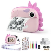 HiMont Kids Camera Instant Print, Digital Toddler Camera, Toys Gift for Girls 3-15 Years Old (Pink)