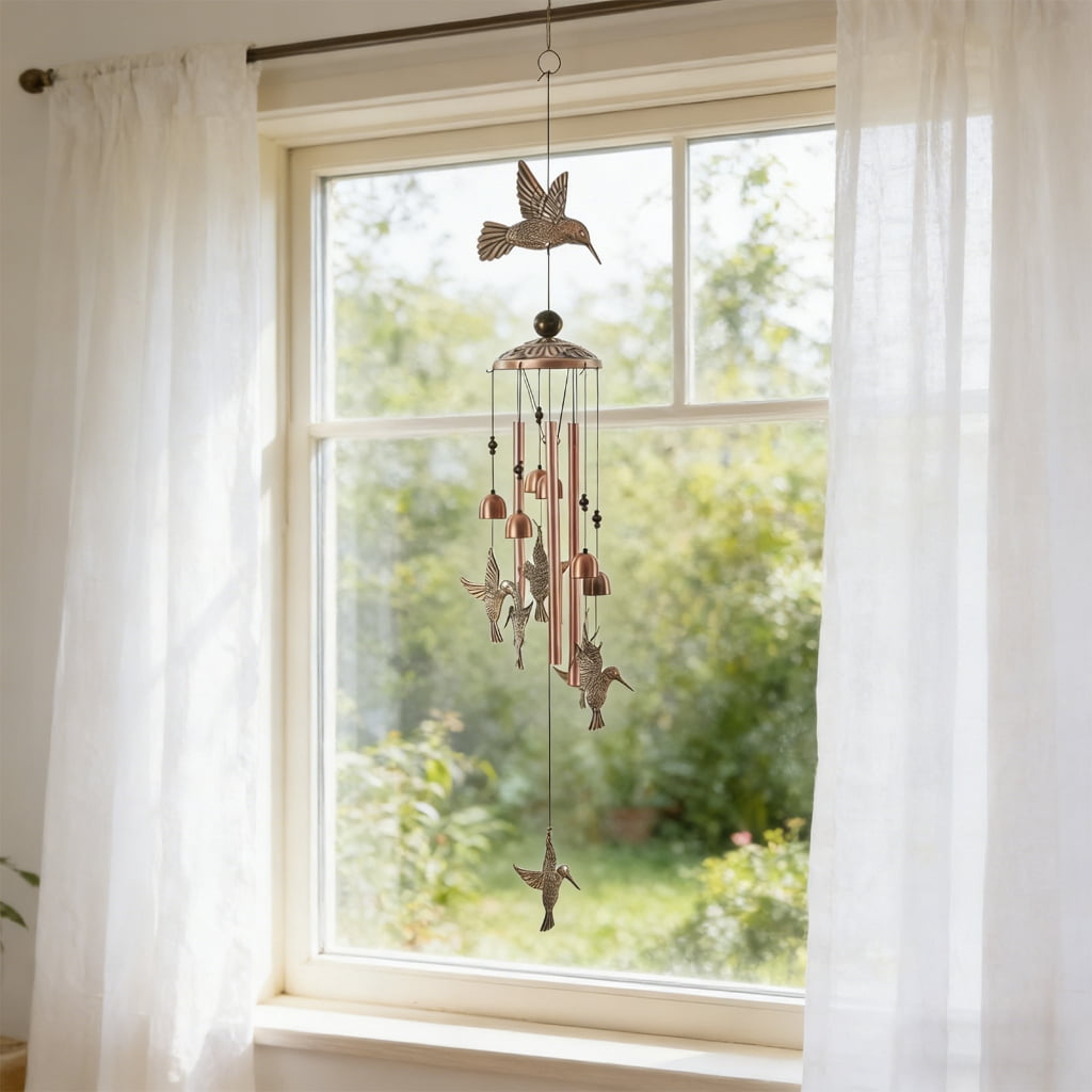 Musical Garden Wind Chimes Crafted From Weather Metal Enhances Outdoor Spaces Beautifully For Porch Or Yard