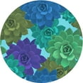thumbnail image 1 of Ahgly Company Machine Washable Indoor Round Transitional Blue Jay Blue Area Rugs, 6' Round, 1 of 7