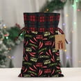 thumbnail image 5 of Rocae Red Chili Print Christmas Drawstring Linen Gift Bag with Drawstrings Treat Bag Goody Present Bags for Christmas Party Favor, 5 of 8