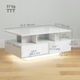 thumbnail image 3 of HOMCOM Modern Coffee Table with LED Lights Center Table High Gloss White, 3 of 10