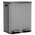 thumbnail image 2 of EDX 2 x 8.3 Gallon Dual Garbage Recycle Trash Can with Lid, Inner Buckets for Kitchen, Stainless Steel,Gray, 2 of 9