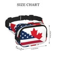 thumbnail image 4 of Zufioo USA Canada Flag Print Square Double Layer Waist Bag, Durable & Stylish Fanny Pack with Zippered Pockets and Adjustable Strap for Outdoor & Daily, 4 of 9