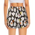 thumbnail image 4 of Uemuo Different Ghosts Pattern Women's Athletic Shorts High Waisted Running Shorts with Liner Pockets Gym Elastic Workout Shorts-, 4 of 9