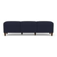 thumbnail image 2 of Siena 17.5" 3-Seat Lounge Reception Waiting Bench / Walnut Wood Legs / Navy Blue, 2 of 5