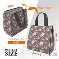 thumbnail image 3 of Pioneer Flower Floral Print Pattern Insulated Lunch Bag for Women & Adults,Large Portable Soft Cooler Lunch Bag,Thermal Food Storage Tote with Pearl Cotton,8.66L,8.75x5.75x9.5 Inch, 3 of 6