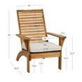 thumbnail image 6 of Linon Killick Slat Back Acacia Outdoor Lounge Chair with Cushion, Natural/Antique White, 6 of 6