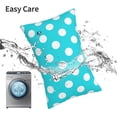 thumbnail image 6 of Goofa Aqua And White Polka Dot Print Plush Throw Pillow Case, Soft Velvet with Hidden Zipper, Decorative Cushion Cover for Sofa, Bed, Car, and Home Décor-20"x30", 6 of 6