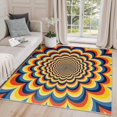 thumbnail image 1 of 5x8 Rug, Optical Illusion Rug Washable Non Slip Soft for Living Room Bedroom, 70s Kaleidoscope Vintage Area Rug, 3D Visual Illusion Carpet, Optical Illusion Home Decor & Gifts, 1 of 7