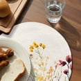 thumbnail image 3 of Beige Floral Spring Round 13 Inch Placemats Set of 4, Vintage Farmhouse Flowers HeatResistant Non Slip Place Mats for Dining Table, Wipeable Braided Kitchen Table Mats for Housewarming, 3 of 9