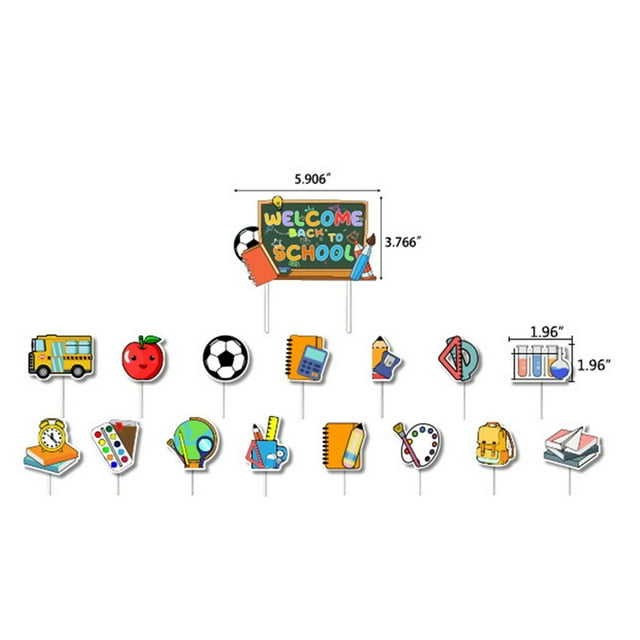 Back To School Supplies for Middle School Welcome Back To School Party Decorations Opening Season Banner Ruler School Bus Cake Topper Set Back To School Party Supplies