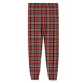 thumbnail image 4 of Men's Casual Checkered Bundle Leg Foot Home Sleeping Pants Christmas Pajama Plaid Pants, 4 of 4