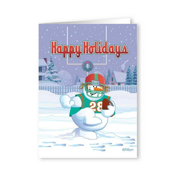 Stonehouse Collection Football Christmas Cards, Snowman Football Holiday Greeting Card, 12 Cards and Envelopes - Made in the USA (Standard)