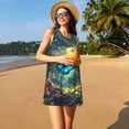 thumbnail image 3 of Easygdp Enchanted Forest Butterfly A para Vestido Transpirable de Mujer, Vestido Suelto de Manga Corta con Pliegues y Bolsillos para el Verano, 3 of 7