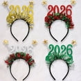 thumbnail image 7 of Sylvtty 2026 New Year Party Glasses Lightweight Red Glitter Eyewear Frame with Snowflake Holly Decoration Festive Sequin Hair Hoop, 7 of 7