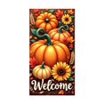 thumbnail image 2 of Cififendec Thanksgiving Harvest Door Cover, 70.87"×35.43", Rustic Pumpkin Sunflower Maple Leaf Fabric Door Banner for Fall Front Porch Door Decor, 2 of 9
