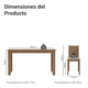 thumbnail image 3 of Juego de Comedor Mesa con 6 Sillas Madesa Analu Marrón/Lírio Beige, 3 of 9