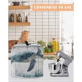 thumbnail image 4 of Sea Turtle Teal Blue Stand Mixer Dust Cover with Storage Pocket & Handles, Summer Coastal Ocean Wood Grain Fits All Tilt Head & Bowl Lift Kitchen Appliance Cover Organizer Bag Accessories, 6-8 Quart, 4 of 6