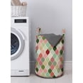 thumbnail image 3 of Abstract Laundry Bag, Middle Eastern Style Traditional Geometric Shapes with Inner Dots Artisan Motif, Basket with Handles Drawstring Closure for Laundromats, 13" x 19", Multicolor, by Ambesonne, 3 of 4