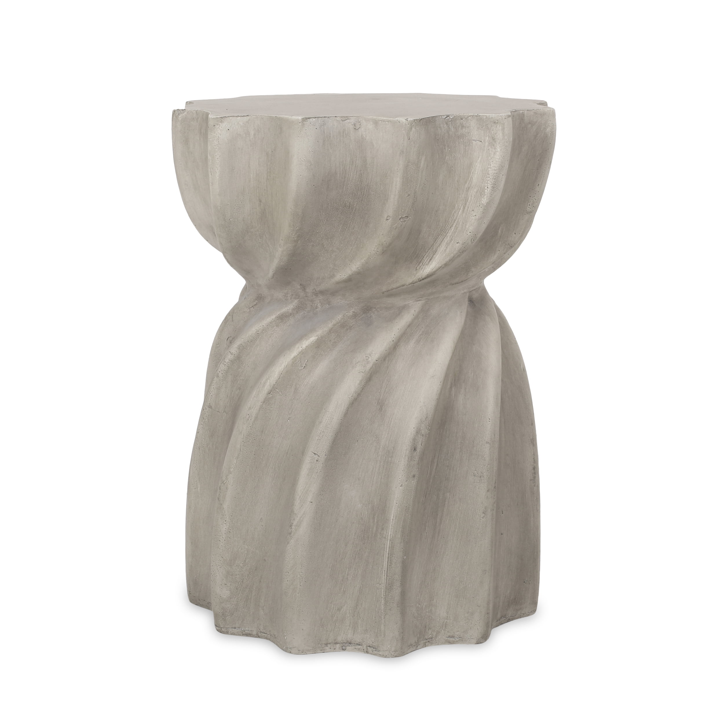 Outdoor Accent Side Table, Concrete Craft Leisure Table for Patio Garden, Copper and Concrete