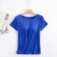 thumbnail image 2 of Women's Short Sleeve T-Shirt with Built-In Bra Support Comfortable Semi Sleeve Vest Top for Casual Wear, 2 of 2