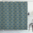 thumbnail image 1 of Ambesonne Damask Shower Curtain, Italian Ornament Composition, 69"Wx84"L, Dark Sky Blue Khaki, 1 of 3