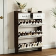thumbnail image 3 of Large Storage Walnut Colored Shoe Holder, For Entrance Organization Freestanding Cabinet In Color, With Adjustable Shelves, 3 of 4