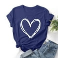 thumbnail image 2 of Besolor Summer Tops for Women Heart Printed Crewneck Short Sleeve T-Shirts Casual Loose Going out Blouse Tee, 2 of 6