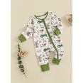 thumbnail image 4 of Kids Toddler Baby Boy Girl Fall Outfit Farm Romper Animal Print Zipper Long Sleeve Jumpsuit Newborn Infant Baby Winter Clothes, 4 of 9