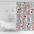 thumbnail image 4 of Small Stall Shower Curtain 36x72 Inch Narrow Half Size Red Spring Floral Bath Curtains Bathroom Decor Vintage Botanical Colorful Elegant Waterproof Fabric Shower Curtain Set with Hooks 36 Inch, 4 of 6