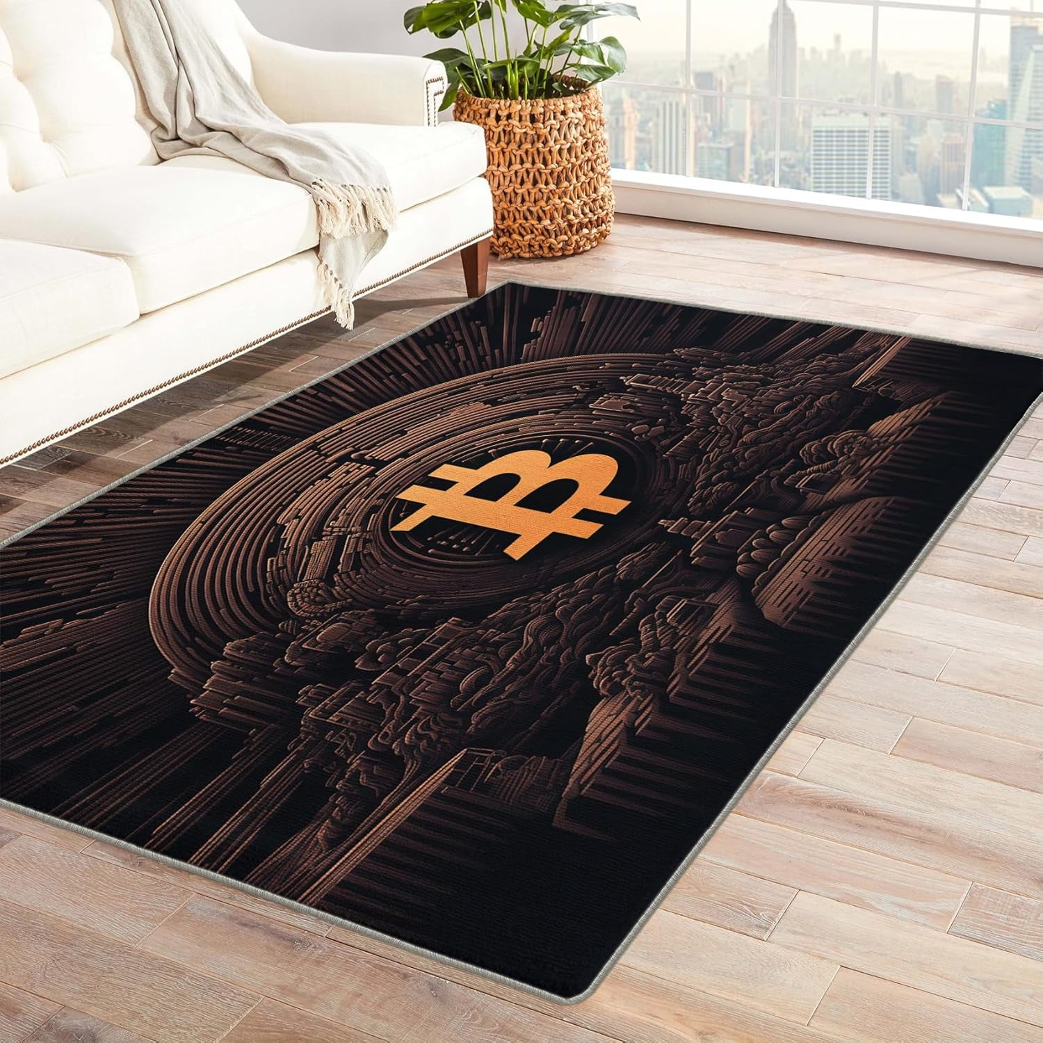 Bitcoin Area Rug 4x5, Vintage Rugs for Bedroom Living Room, Black Carpet,  Machine Washable Rug, Non Slip Soft Low Pile Rugs Home Decor T6&-306 -  Walmart.ca