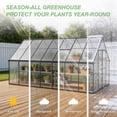 thumbnail image 5 of ALAULM 8x14 ft Outdoor Polycarbonate Greenhouse with Aluminium Frame, Walk-in Greenhouse with Drainage Channel, 2 Adjustable Roof Vents, Lockable Double Doors for Garden Backyard Patio Lawn, 5 of 8