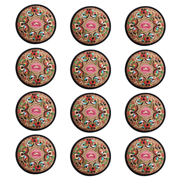 Posavasos de tela bordada para bebidas, taza con diseño Floral étnico Vintage