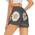 thumbnail image 4 of Picia Keep Life Simple Daisy Flower Pattern Women's 2 in 1 Athletic Running Shorts High Waisted Workout Casual Gym Sweat Shorts with Comfy Liner Zipper Pockets-X-Large, 4 of 9
