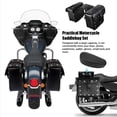 thumbnail image 3 of Black PU Leather Motorcycle Saddlebag Set - Retro Stylish, Large Capacity Storage for Essentials, Quick-Release Buckle, Waterproof Design, Easy Installation with Attached Ropes - Compatible with Most, 3 of 6