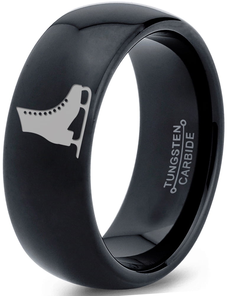 Zealot Jewelry Tungsten Ice Figure Skating Hockey Skate Band Ring 8mm