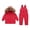 12 Red, variant on Toddler Snowsuit Two Piece Baby Girls Water-Resistant Snow Suit Set Hooded Winter Puffer Jacket and Snow Pants Warm Ski Suits
