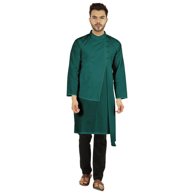 Atasi Indian Designer Kurta For Mens Party Wear Solid Color Ethnic Long Shirt
