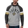 thumbnail image 4 of Men's Starter Heathered Gray/Black New Orleans Saints Home Run Raglan Pullover Hoodie, 4 of 5