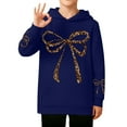 thumbnail image 2 of MUXiin Girls Hoodie Leopard Bow Graphic Hoodies Cute Hooded Sweatshirts Kids Preppy Hoodie Long Sleeve Pullover Tops 3-12Y, 2 of 3