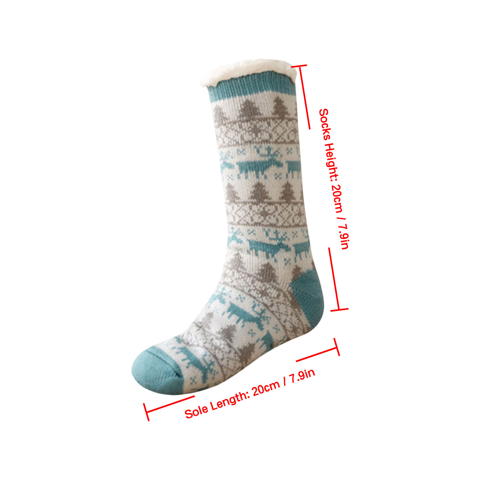 Arealer Women Christmas Slipper Socks Warm Fleece Lined Knitted -Slip ...