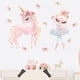 thumbnail image 2 of Pegatinas de pared de unicornio rosa para dormitorio infantil creativo, pegatina de niña bailarina, 2 of 5
