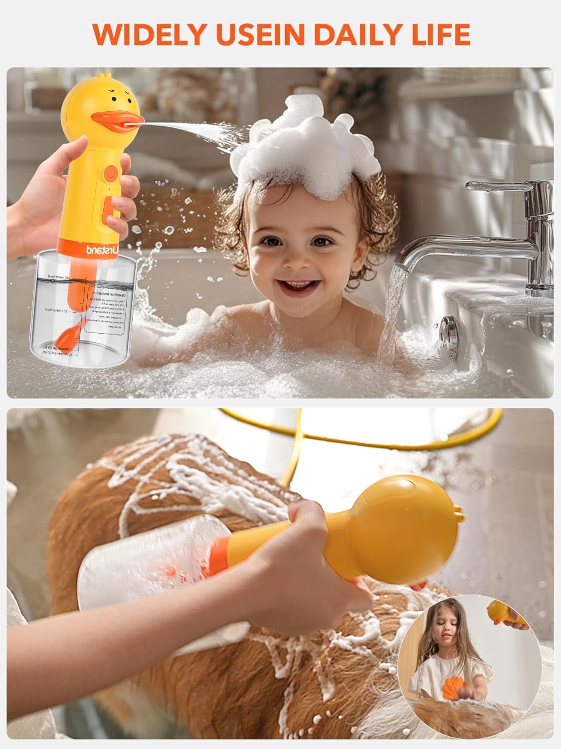 2026 Dog Foaming Soap Dispenser, Automatic Electric Dog Shampoo Foamer Sprayer, Rechargeable Foaming Dog Shampoo Sprayer for Dog and Cat Bathing, Bathroom, Kitchen, Pet Cleaning