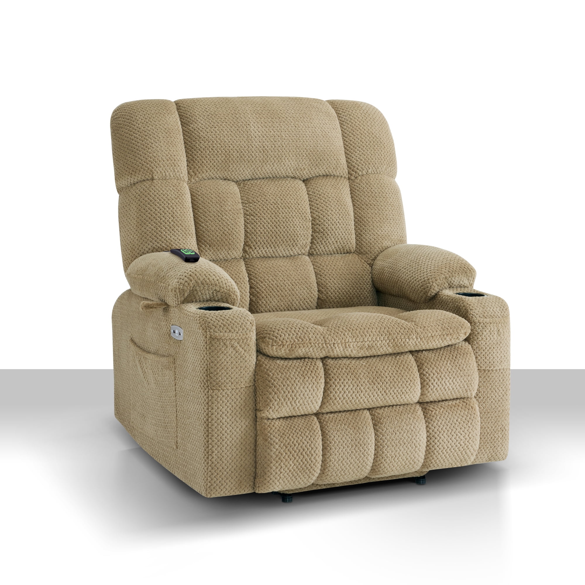MCombo Oversized 27.2" Seat Width Dual Motor Power Recliner Lift Chair with Vibration and Heat for Height 5'7"-6'2", Infinite Position