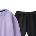 thumbnail image 4 of UAYOTSE Toddler Baby Boy Girl Clothes Winter Solid Color Long Sleeve Pullover Sweatshirt Pants 2Pcs Fall Outfits Set(18-24 Months,B303-Purple), 4 of 4