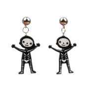 TINKSKY 1 Pair Halloween Fear Skull Ghost Head Earrings Drop Dangle Earring Costume Festival Ear Jewelry for Women Girls (BoyB)