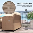 thumbnail image 3 of Khaki 6-Piece Outdoor Wicker Patio Furniture Set with Coffee Table & Cushions - Perfect for Gardens, Patios & Backyards - PE Rattan Conversation Set, 3 of 7