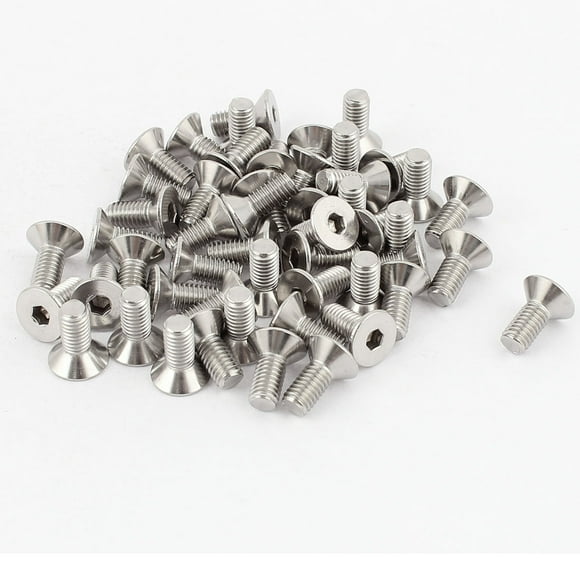 Unique Bargains M5x12mm Stainless Steel Hex Socket Flat Head Countersunk Bolts Screw 50Pcs