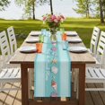 thumbnail image 4 of Table Runners 108 Inches Long Dress Scarves, Teal Summer Coastal Farmhouse Coffee/Dining/Kitchen Table Runner for Living Room, Modern Ocean Waves Starfish Shell 13x108 Inch, 4 of 9