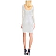thumbnail image 2 of ADRIANNA PAPELL Womens Ivory Sequined Zippered Lined Long Sleeve Boat Neck Above The Knee Evening Sheath Dress 2, 2 of 3
